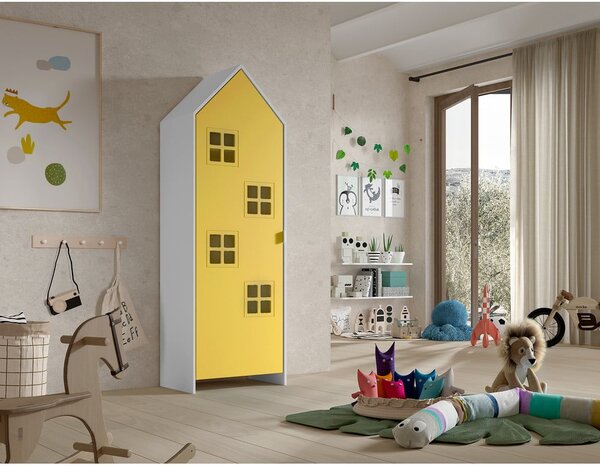 Șifonier de copii galben/alb 58x172x37 cm Casami Bruges – Vipack