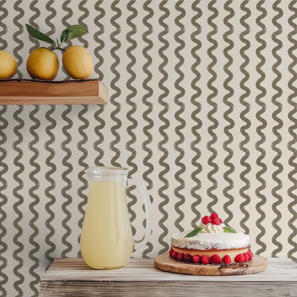Tapet Model maro ondulat pe fundal deschis, Tapet abstract, a01187v5 : Uwalls.ro