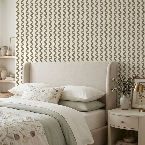 Tapet Model maro ondulat pe fundal deschis, Tapet abstract, a01187v5 : Uwalls.ro