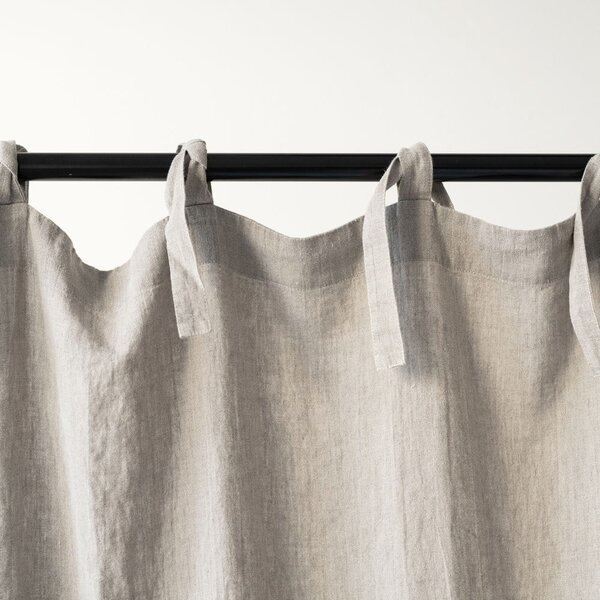 Draperie subțire cu bucle de prindere Linen Tales Daytime, 250 x 130 cm, bej