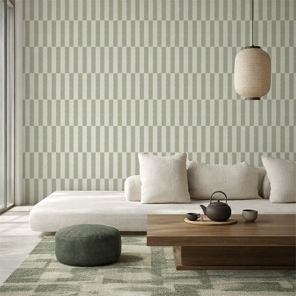 Tapet Dungi verticale de culoare verde deschis pe un fundal deschis, Tapet unic, a01190v1 : Uwalls.ro