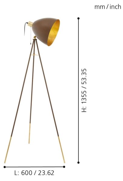 Lampadar Eglo 49519 CHESTER 1 1xE27/60W/230V