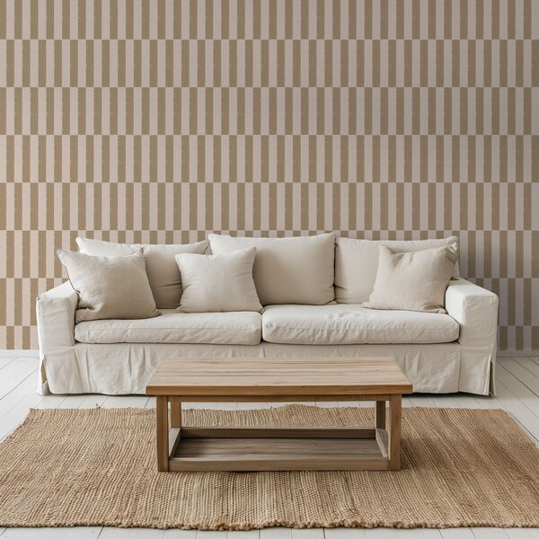Tapet Dungi verticale maro pe fond bej, Tapet unic, a01190v2 : Uwalls.ro