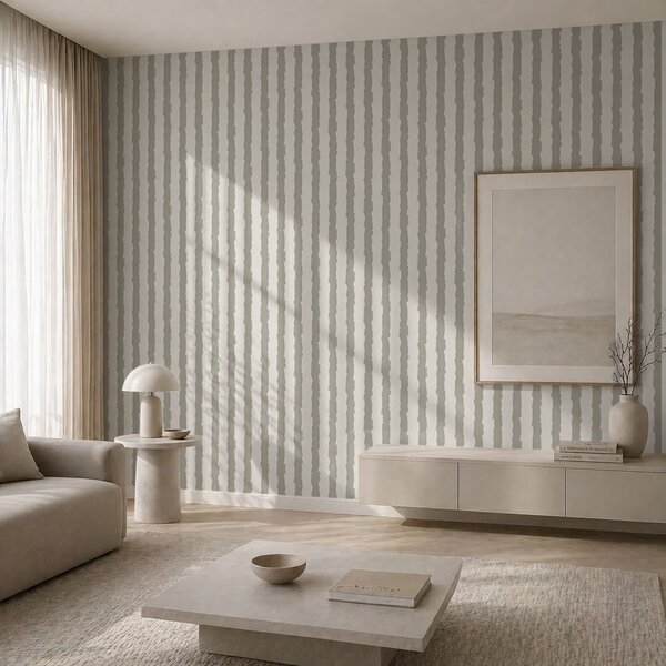 Tapet Pensule verticale de culoare gri deschis pe un fundal deschis, Tapet unic, a01191 : Uwalls.ro