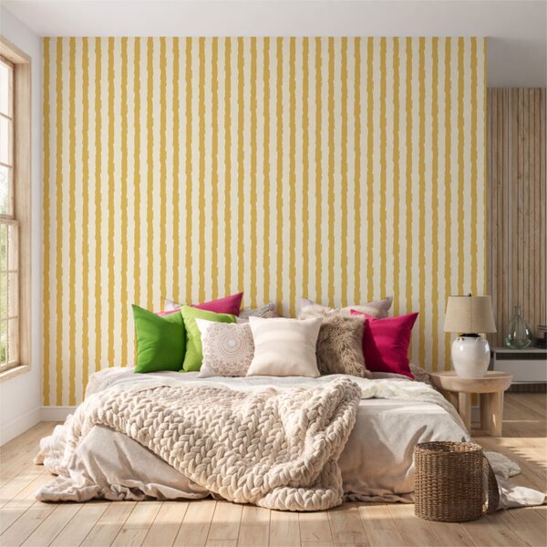 Tapet Pensule verticale galbene pe un fundal deschis, Tapet unic, a01191v4 : Uwalls.ro