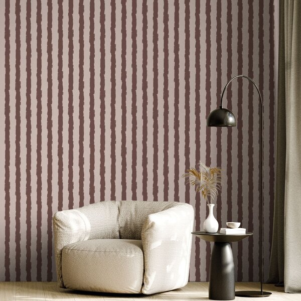 Tapet Pensule verticale maro pe un fundal deschis, Tapet unic, a01191v5 : Uwalls.ro