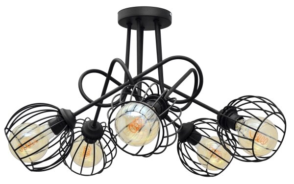 Lustră aplicată OXFORD 5xE27/15W/230V neagră