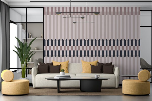 Tapet Model în dungi în nuanțe de crem și albastru închis, Fototapet Geometrie, w05150v2 : Uwalls.ro