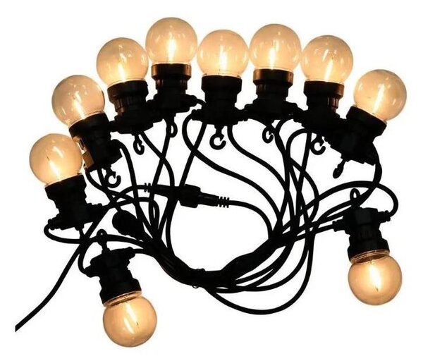 Lanț LED de exterior STRING 5m 10xLED/0,4W/24/230V 3000K IP44
