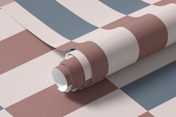 Tapet Model cu dungi în nuanțe de roz și albastru, Fototapet Geometrie, w05150v5 : Uwalls.ro