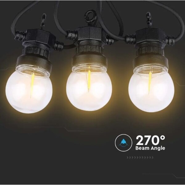 Lanț LED de exterior STRING 5m 10xLED/0,4W/24/230V 3000K IP44