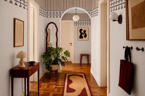Tapet Bordură decorativă în nuanțe de bej, Imagini de fundal unice, w05151 : Uwalls.ro