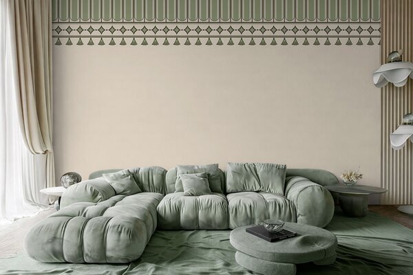 Tapet Bordură decorativă în nuanțe de verde, Imagini de fundal unice, w05151v1 : Uwalls.ro
