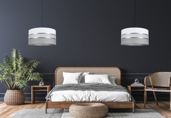 Lustră pe cablu CORAL 1xE27/60W/230V d. 40 cm albă/gri