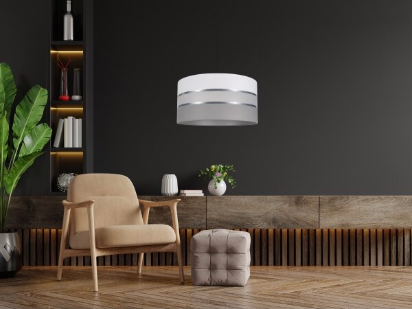 Lustră pe cablu CORAL 1xE27/60W/230V d. 40 cm albă/gri