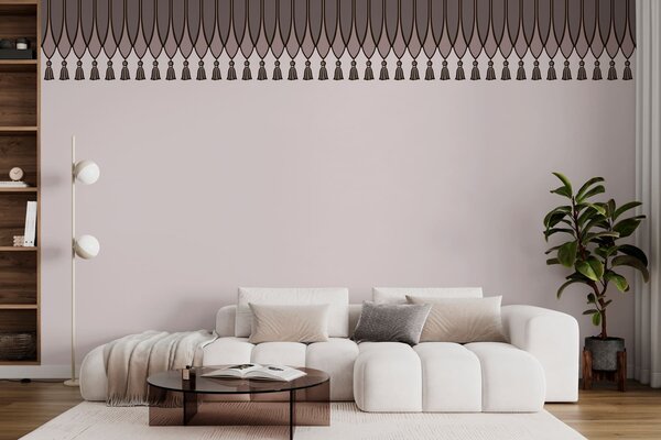 Tapet Bordură decorativă cu ciucuri în nuanțe de liliac, Imagini de fundal unice, w05544v1 : Uwalls.ro