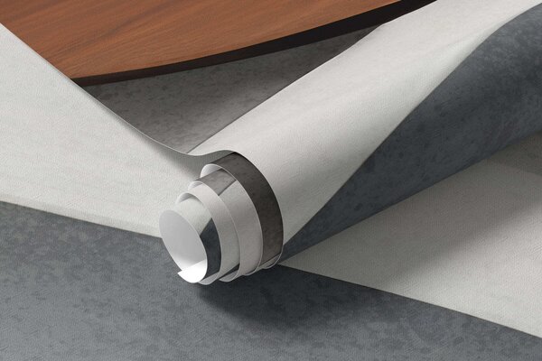 Tapet Valuri abstracte curgătoare, cu accente calde de lemn, într-un design contemporan minimalist, Fototapet Modern, w05599 : Uwalls.ro