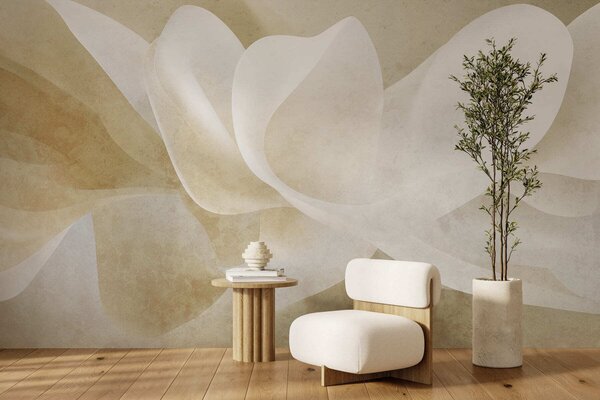 Tapet Petale abstracte în culori pastelate, cu straturi delicate și translucide, în stil acuarelă, Imagini de fundal unice, w05603 : Uwalls.ro