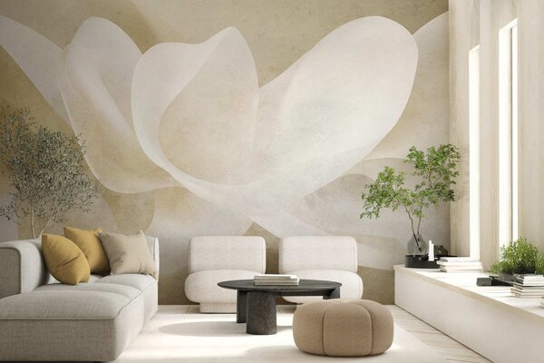 Tapet Petale abstracte în culori pastelate, cu straturi delicate și translucide, în stil acuarelă, Imagini de fundal unice, w05603 : Uwalls.ro