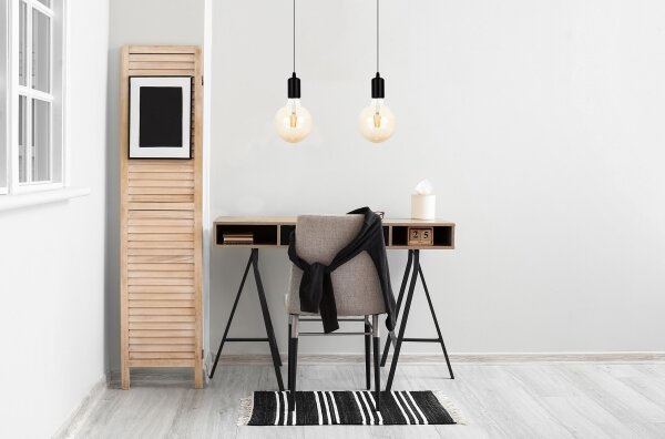 Lustră pe cablu MIROS 2xE27/60W/230V neagră