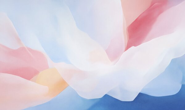 Tapet Valuri abstracte în pastel, cu degradeuri delicate de roz și albastru, în stil acuarelă, Fototapet Abstract, w05609 : Uwalls.ro