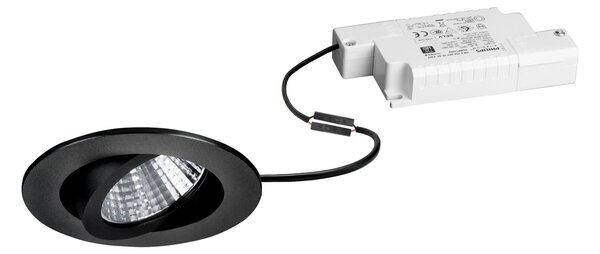 BRUMBERG Spot de încastrare cu LED Damita-R, dimabil prin telecomandă, negru, reglabil, Negru, Baie, Aluminiu, Corpuri de iluminat încastrate rotunde