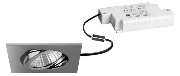BRUMBERG Spot LED de încastrare Damita-S, dimabil prin telecomandă, crom, reglabil, Crom, Baie, Aluminiu, Luminile încastrate unghiulare