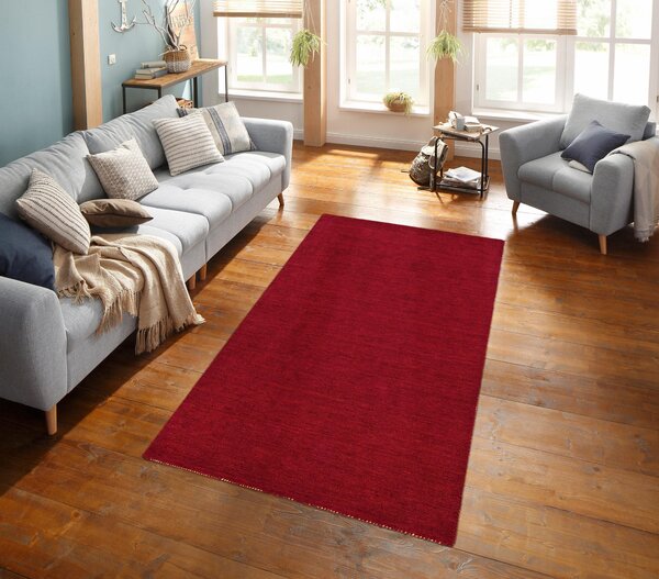 Covor din lână Gabbeh Uni THEKO visiniu 120/180 cm