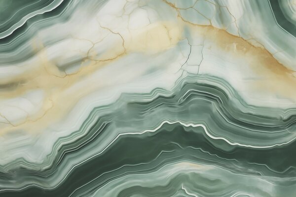 Tapet Imitare a unui model abstract cu textură de marmură, în nuanțe de verde și galben, Fototapet Abstract, w05587 : Uwalls.ro