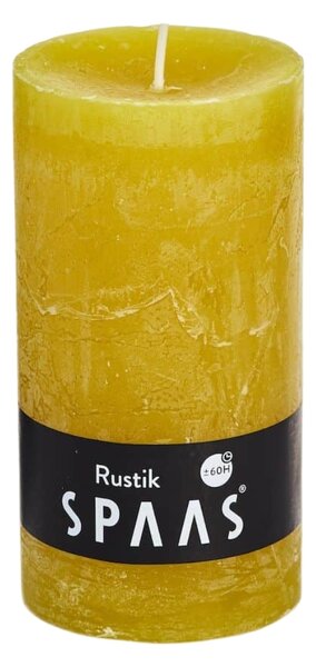Lumanare coloana SPAAS RUSTIK 13 cm galbena