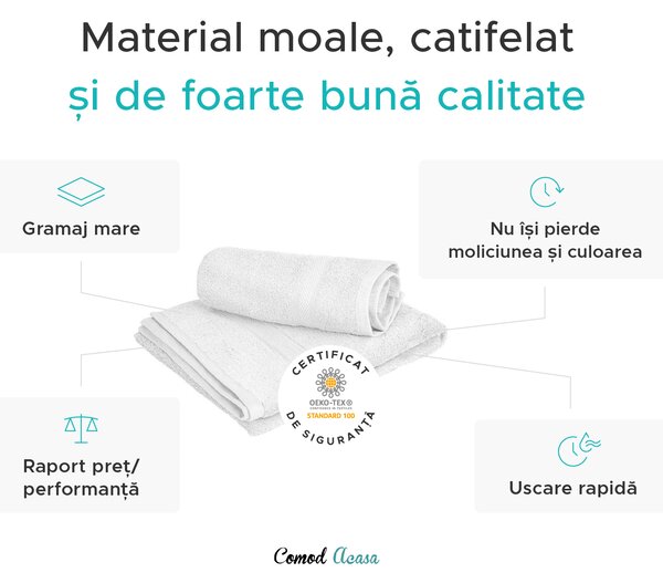 Prosop CLARYSSE ELEGANCE 60x110 cm roz, 100% bumbac