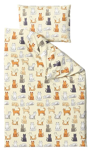 Lenjerie de pat din polibumbac COLORED CATS POLY crem Dimensiune lenjerie de pat: 70 x 90 cm | 140 x 200 cm