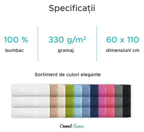 Prosop CLARYSSE ELEGANCE 60x110 cm roz, 100% bumbac