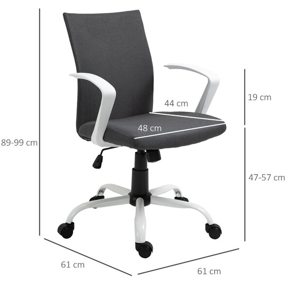 Vinsetto Scaun de Birou Ergonomic și Pivotant pentru Birou, Gri Închis | Aosom Romania