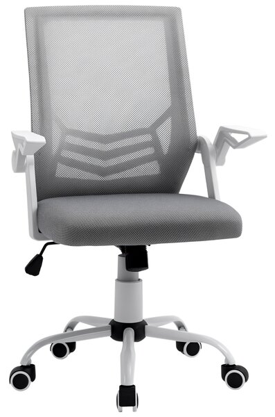 Vinsetto Scaun de Birou Ergonomic cu Suport Lombar din Țesătură, Gri | Aosom Romania