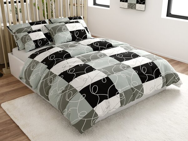 Lenjerie de pat din bumbac KASPARO BLEND gri hoteliera cu buzunar Dimensiune lenjerie de pat: 70 x 90 cm | 140 x 200 cm