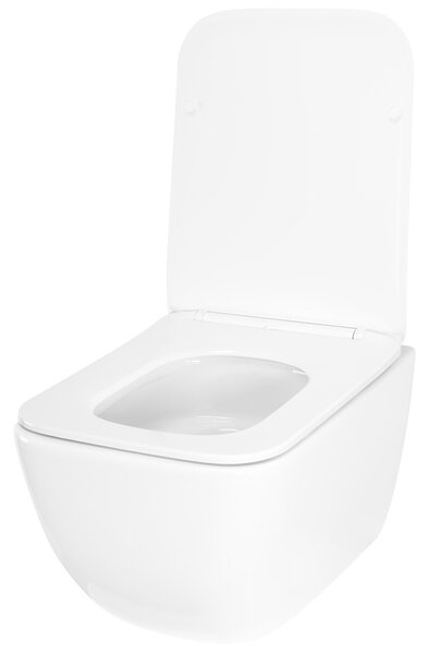 Rea Dexter, vas de toaletă suspendat fără margini Tornado 515x365x350 mm + capac WC duroplast, alb lucios, REA-C1278