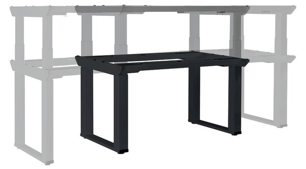 Masă înălțime reglabilă OfficeTech Strong 200 x 80 cm, picioare negre, stejar piatra