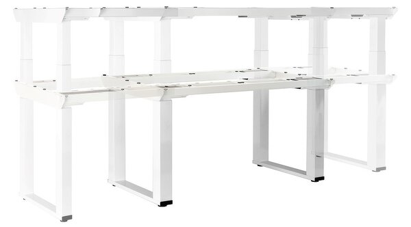Masă înălțime reglabilă OfficeTech Strong 200 x 80 cm, picioare albe, negru