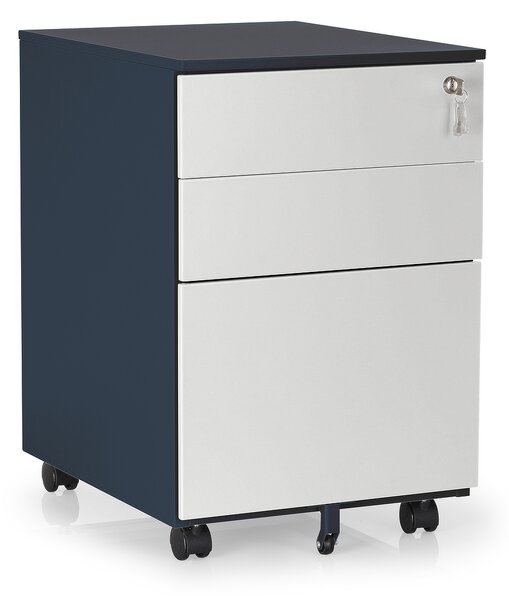Comodă metalică 40 x 50 x 61 cm - 3 sertare, antracit - ral 7016