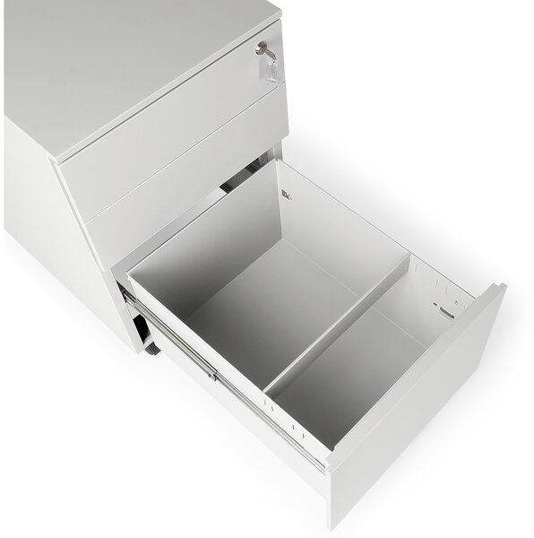 Comodă metalică 40 x 50 x 61 cm - 3 sertare, gri - ral 7035
