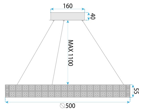Lampa LED MS005-CP 50cm CHROME