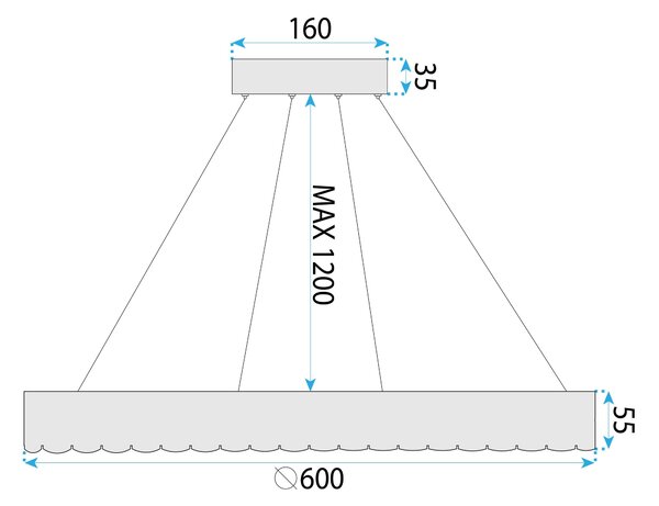 Lampa LED MS019-CP ROSE GOLD 60cm