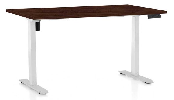 Masă înălțime reglabilă OfficeTech B, 120 x 80 cm, picioare albe, wenge