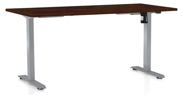 Masă înălțime reglabilă OfficeTech A, 160 x 80 cm, picioare gri, wenge