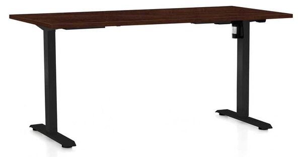 Masă înălțime reglabilă OfficeTech A, 160 x 80 cm, picioare negre, wenge