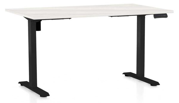 Masă înălțime reglabilă OfficeTech B, 120 x 80 cm, picioare negre, frasin alb