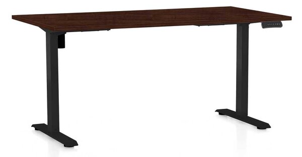 Masă înălțime reglabilă OfficeTech B, 160 x 80 cm, picioare negre, wenge