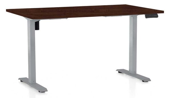 Masă înălțime reglabilă OfficeTech B, 120 x 80 cm, picioare gri, wenge