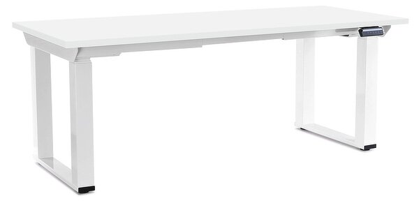 Masă înălțime reglabilă OfficeTech Strong 180 x 80 cm, picioare albe, alb